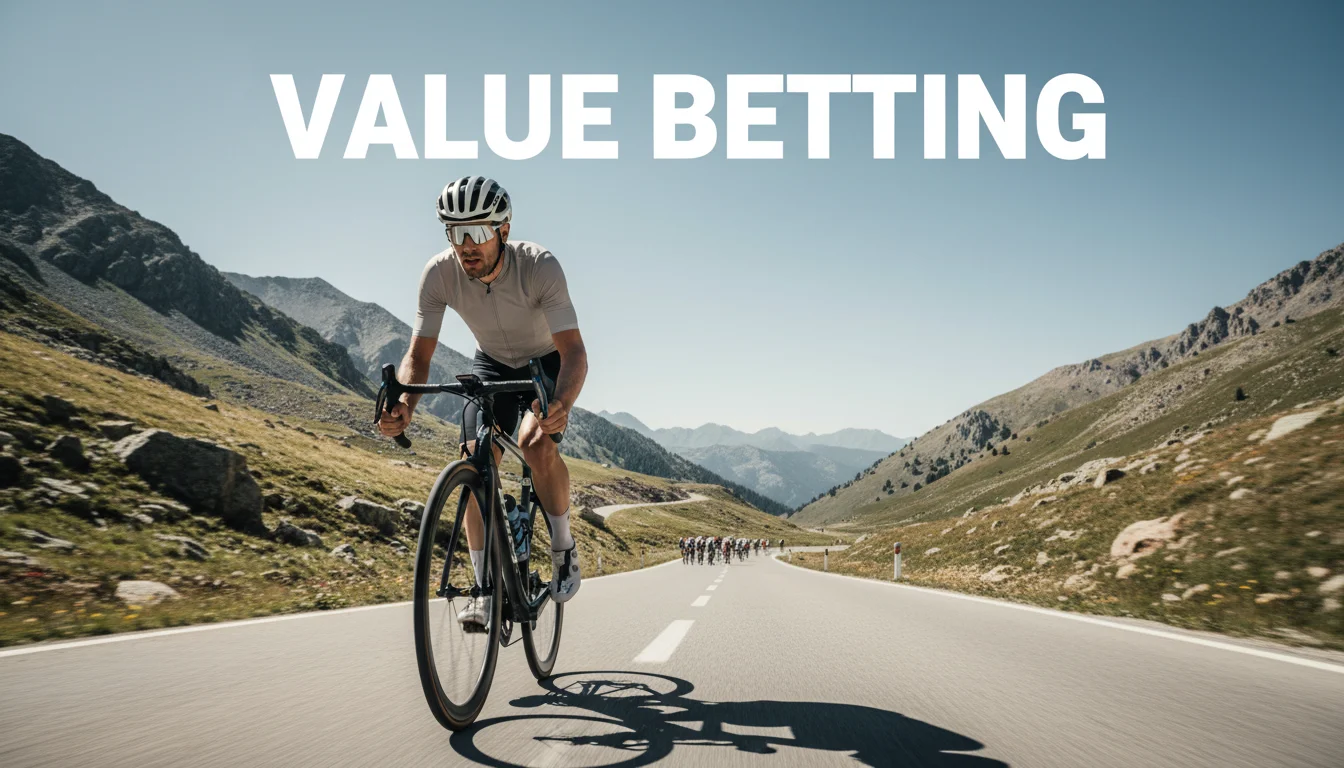 Ciclista outsider in fuga solitaria su strada di montagna, simbolo del valore nascosto nelle quote